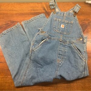 CARHARTT Kid’s Classic Logo Denim Overalls with Adjustable Straps